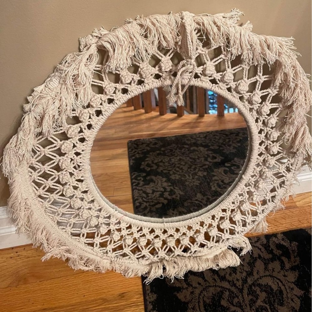 Boho hanging mirror